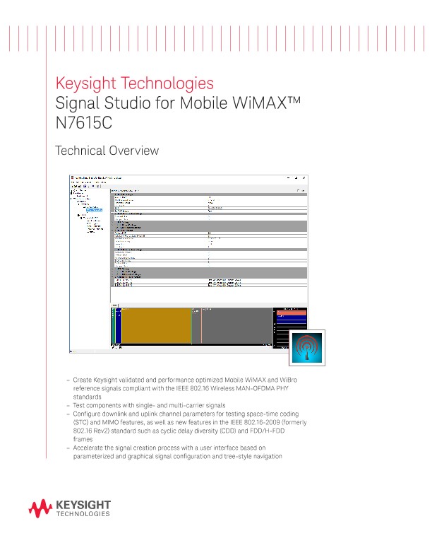 Signal Studio for Mobile WiMAX™ N7615C PDF Asset Page Keysight